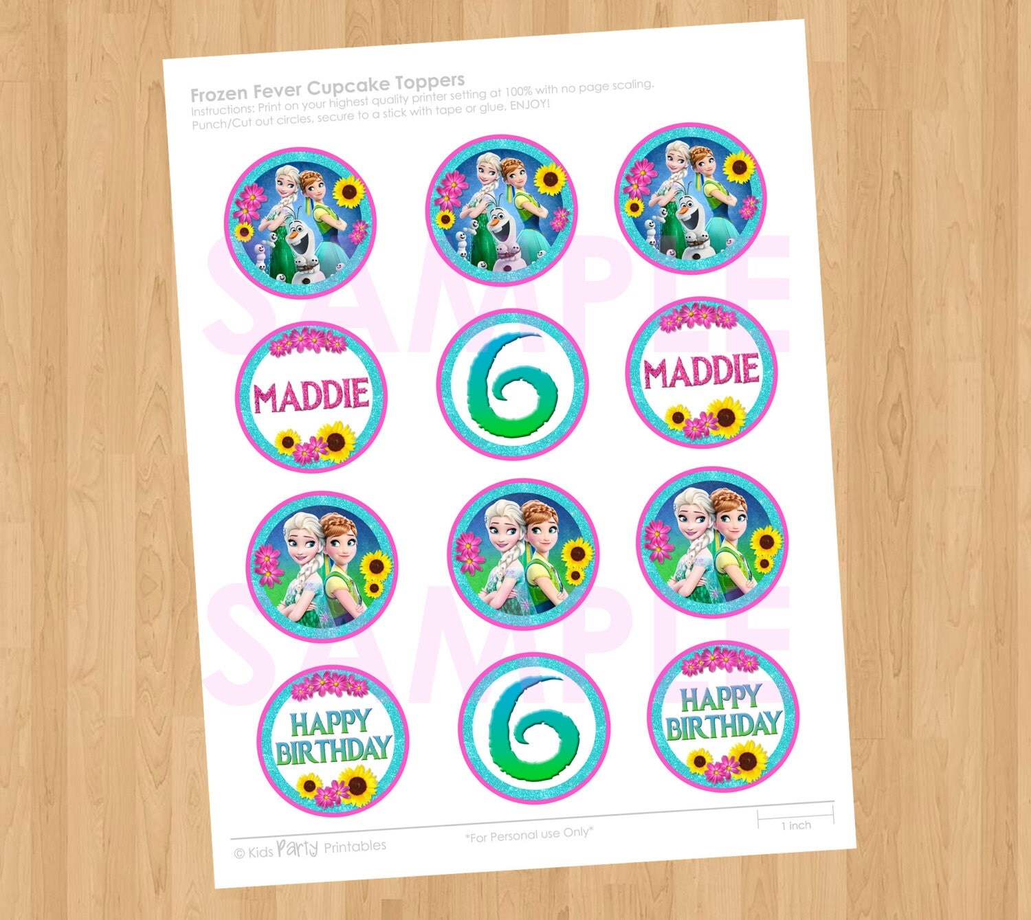 Frozen Fever Cupcake Toppers Printable Frozen Fever Cupcake