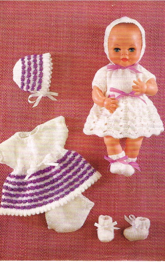 12 Dolls Clothes Knitting Pattern PDF Instant Download