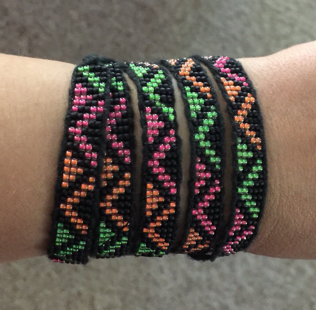 Wrap bead loom bracelet by ByBrowyne on Etsy