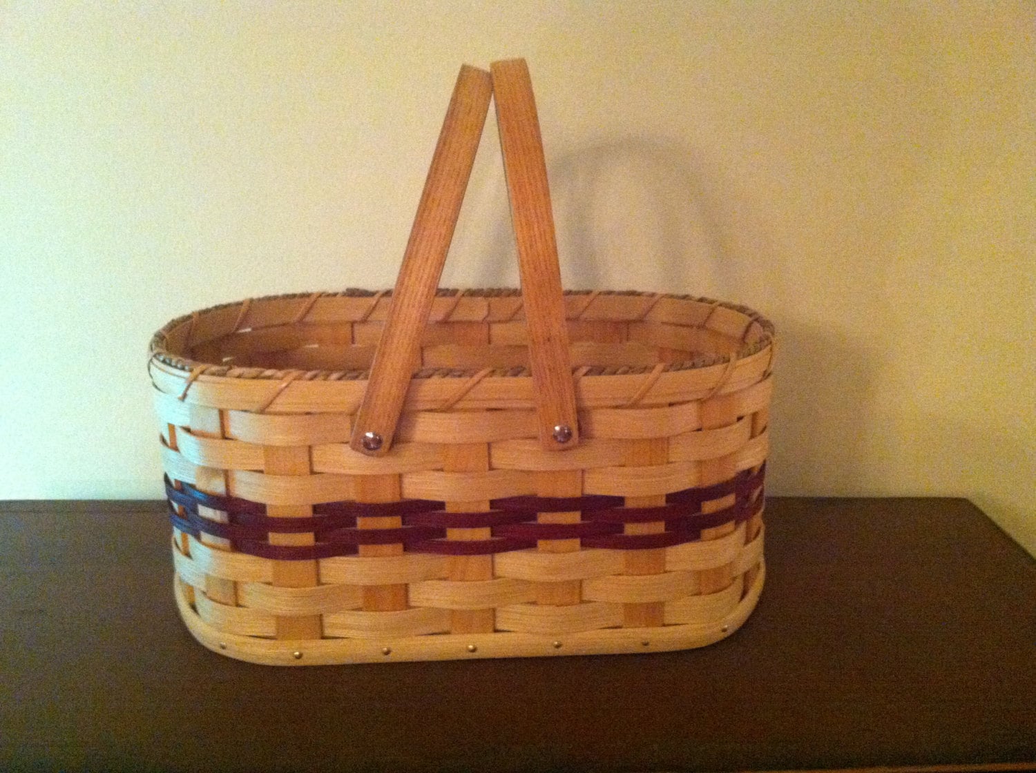 Handmade Amish Reed Herb Basket in Oak by AmishHiddenTreasures