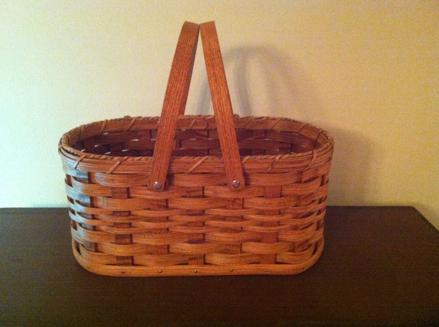 Handmade Amish Reed Herb Basket in Cherry by AmishHiddenTreasures