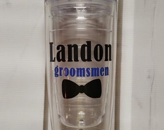 Groomsmen Tumbler, Monogram Groomsmen Acrylic Tumbler Cup, Personalized groomsmen gift, Monogrammed Groomsmen Cup