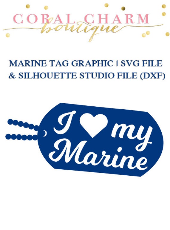 Download I love my Marine tag graphic for Cutting Machines SVG and