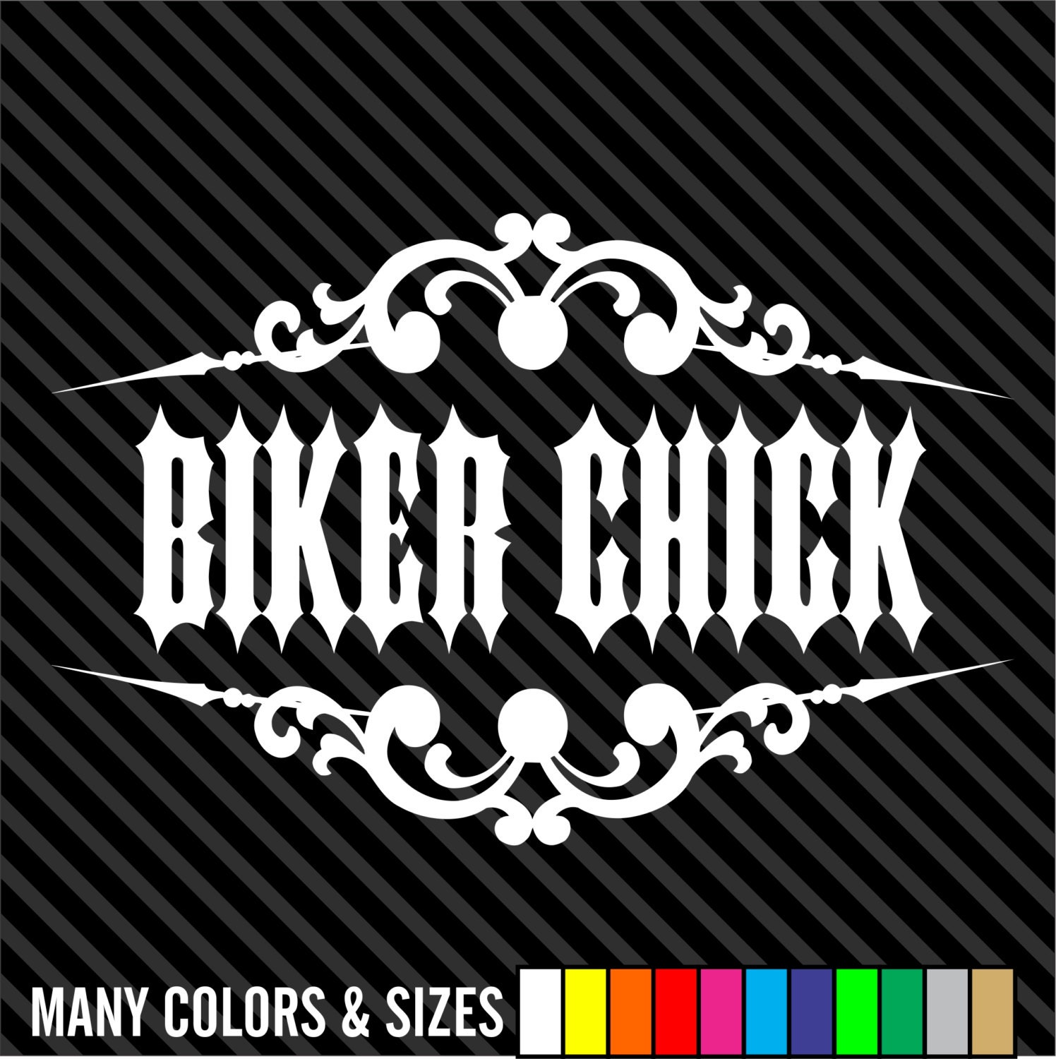 Biker Chick Decal Motorcycle Car Truck Window Laptop Vinyl 