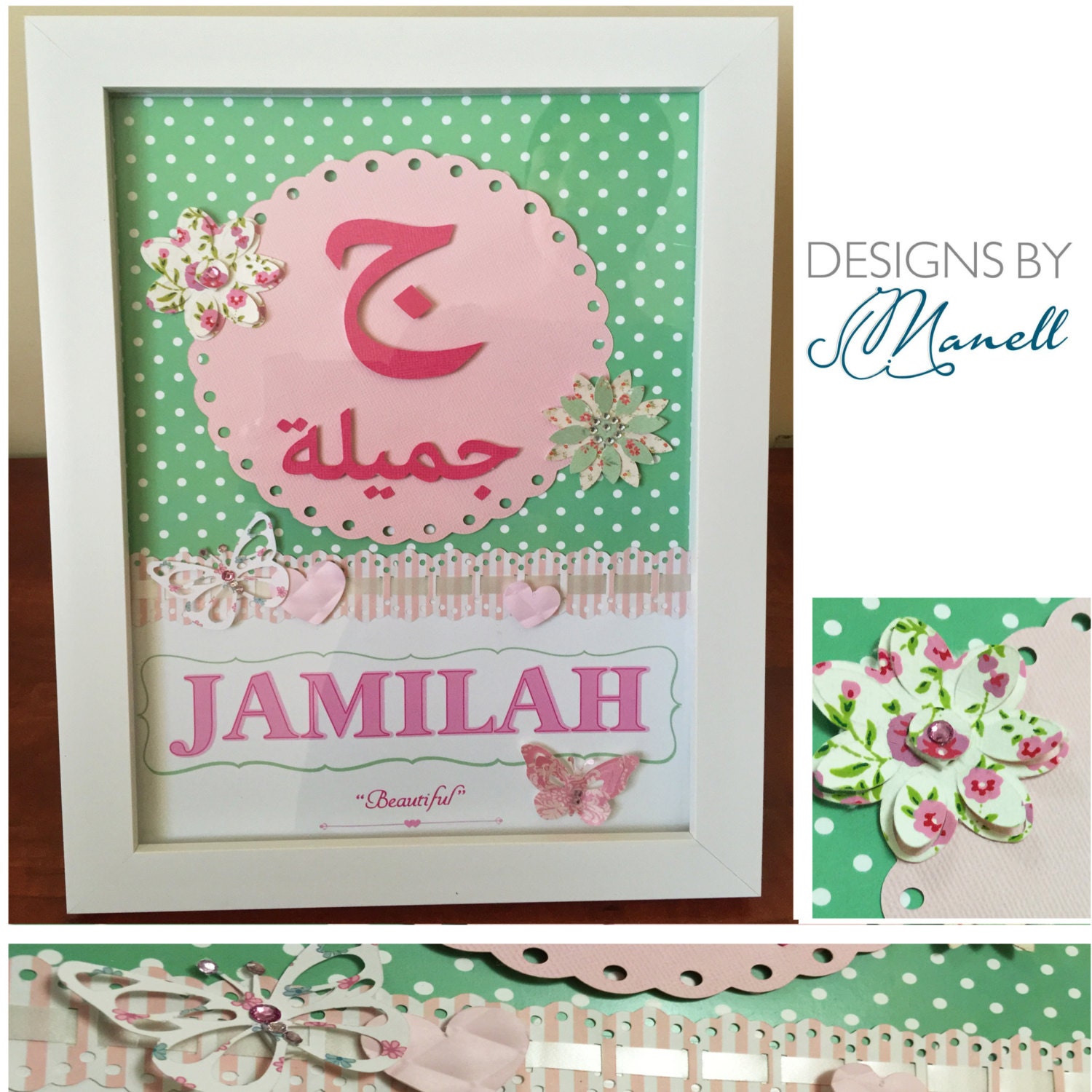 Personalised Children's Name Frames by DesignsByManell on Etsy