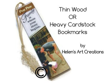 Father's Day Bookmark, Mother's Day, Grandparents, Personalized Bookmark, Wedding Bookmark, Wood Bookmark, Custom Bookmark, Wedding Favors