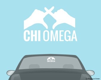 ChiO Chi Omega Throw Car Laptop Dorm Window Vinyl Sorority Decal Sticker
