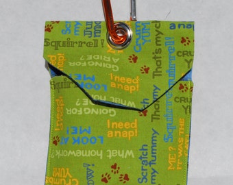 Dog Park Words Dog Treat Clip On Bag Dog Training Bag Dog Walking Leash Bag
