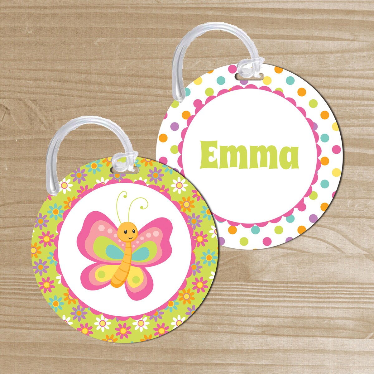Personalized Bag Tag Butterfly Backpack Name Tag Butterfly