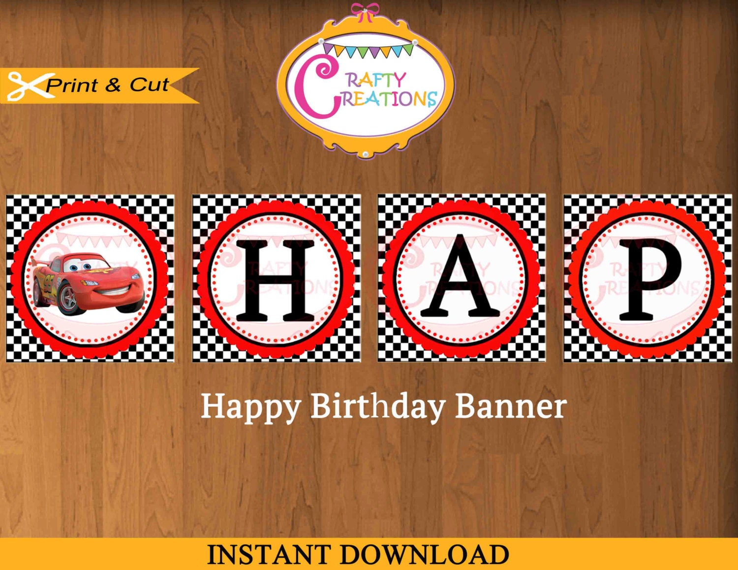 Disney Cars Birthday Banner Disney Banner Decoration