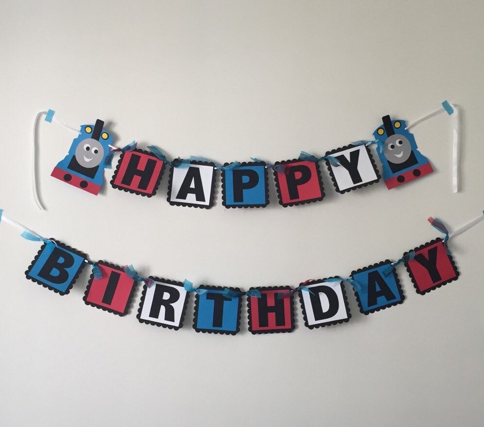 Thomas the Train Happy Birthday Banner Thomas the Tank