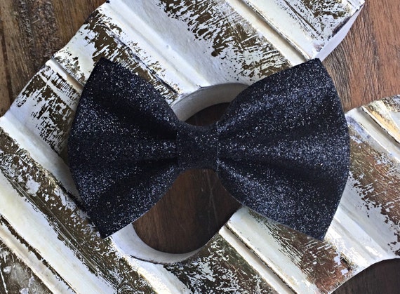 Black Glitter Hair Bow By Formydaughter114 On Etsy