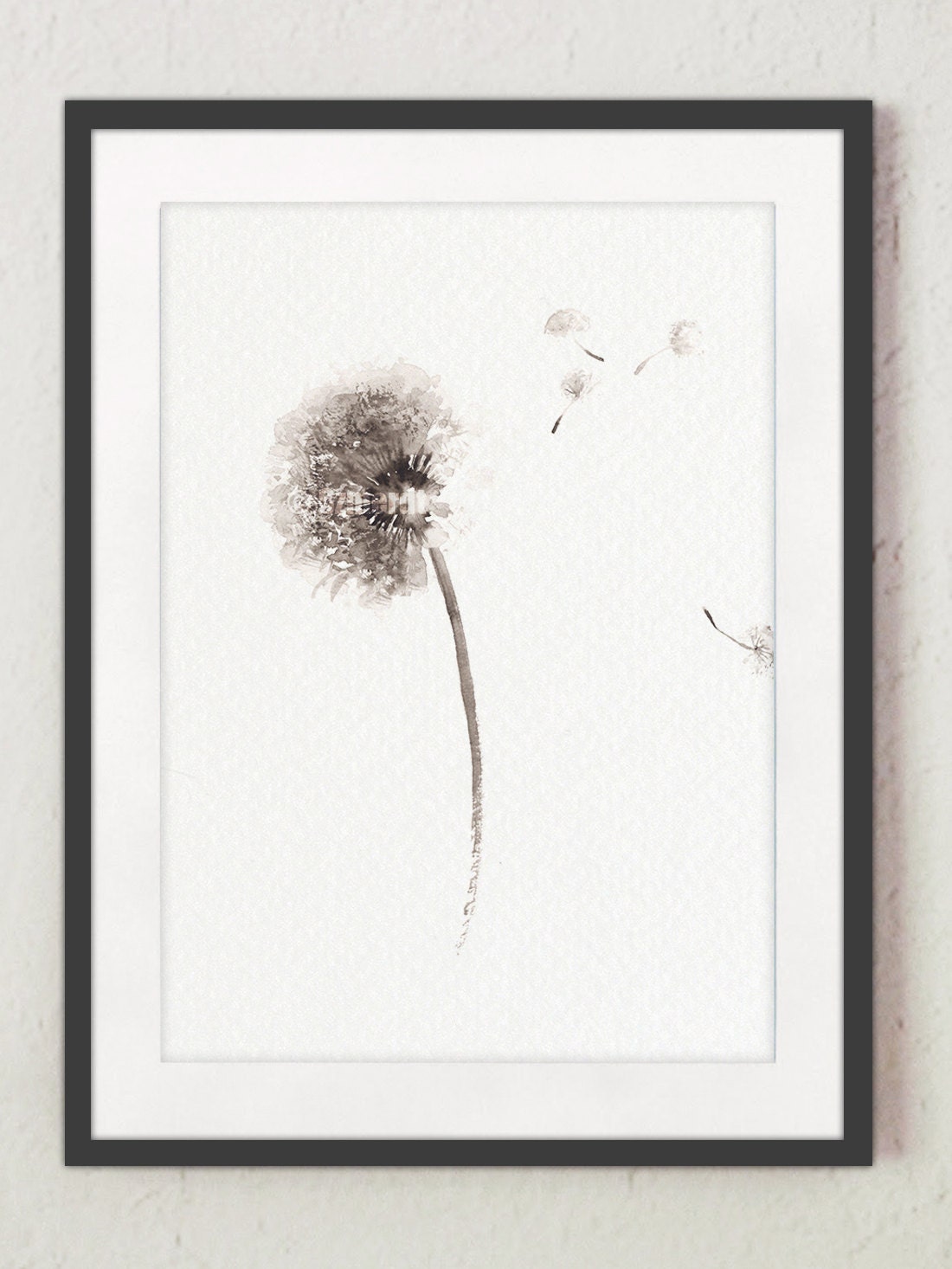 Dandelion flower Natural art print Dandelion seed