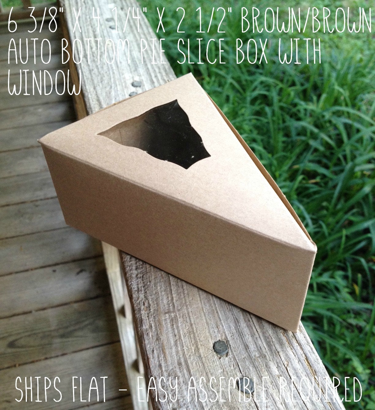 Pie Slice Kraft Box With Window Scone Box 6 3/8 by TheBakersBin