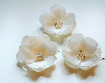 Wedding Hair Flower Ivory Pink Blush Champagne Wedding Hair Piece Bridesmaid Hair Flower Bridal Headpiece Hair Pins Bridesmaid Hair Piece