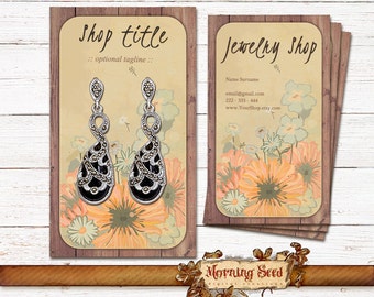 Jewelry holder card 2 in 1 Editable business cards Jewelry packaging - Business card template - Vertical Jewelry tags