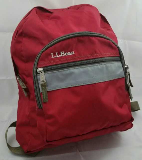 Vtg L.L. Bean Red Green Kids School Backpack