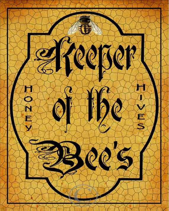 Whimsical Bee Keeper Sign Keeper of the by DragonflyMeadowsArt