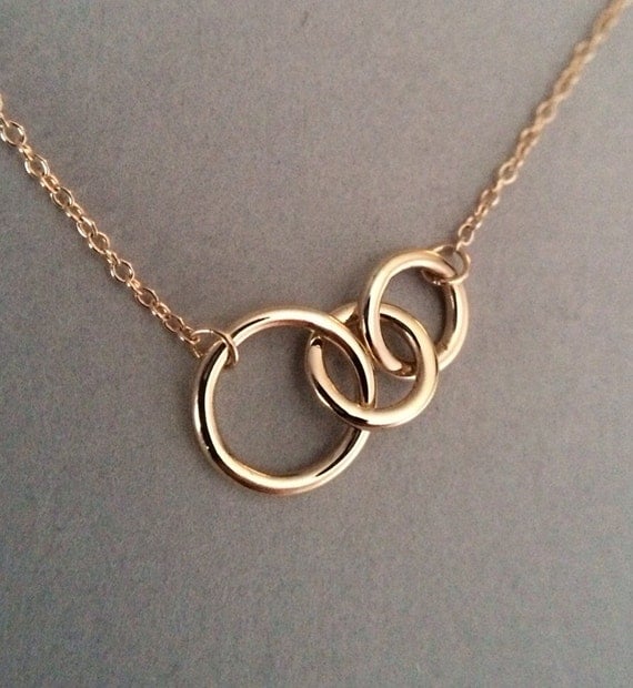 14k solid gold mother and daughters necklace three by NOSTALGII