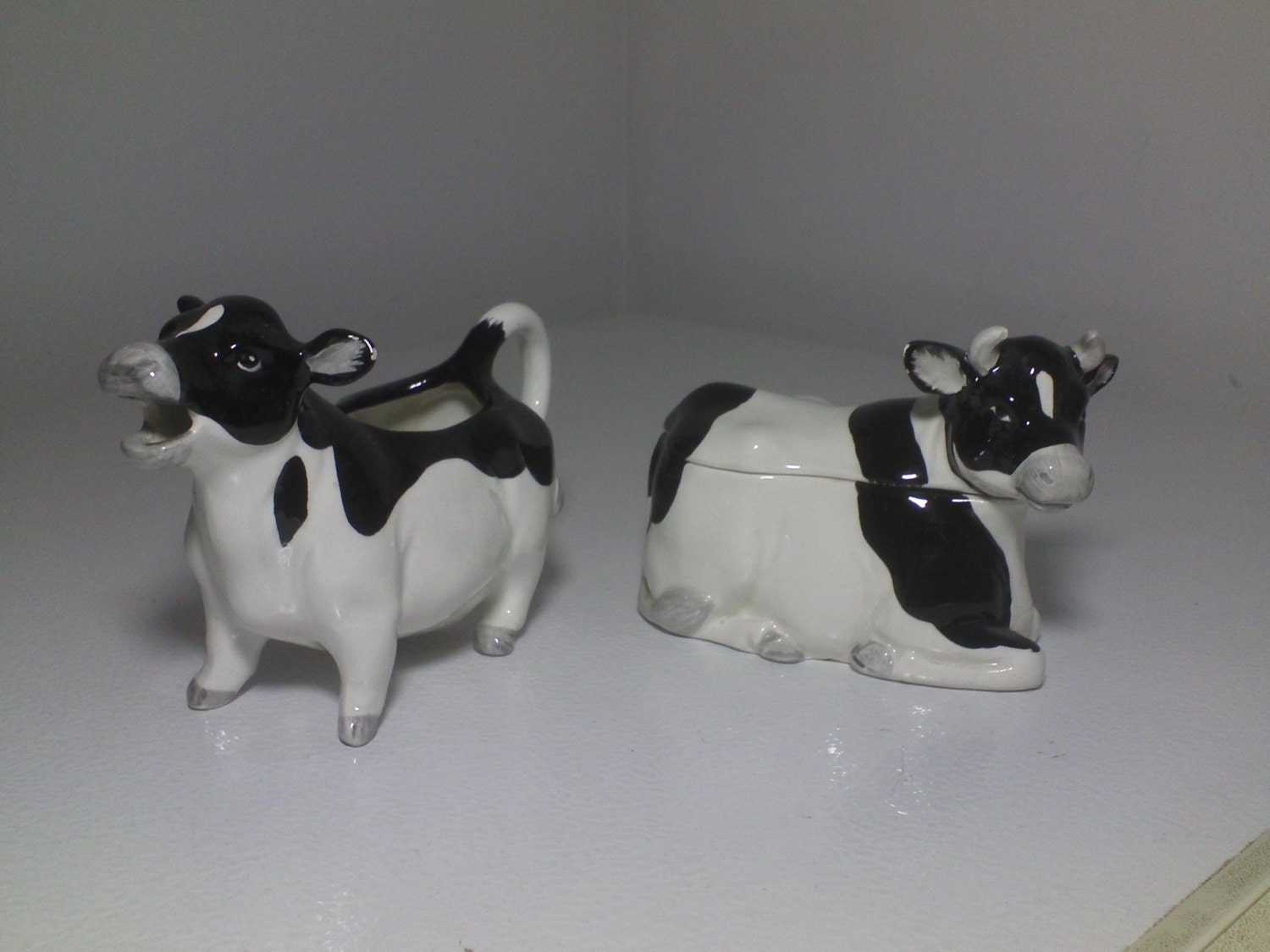 Vintage Otagiri Japan Cow Creamer & Sugar by UpTheVintageLadder