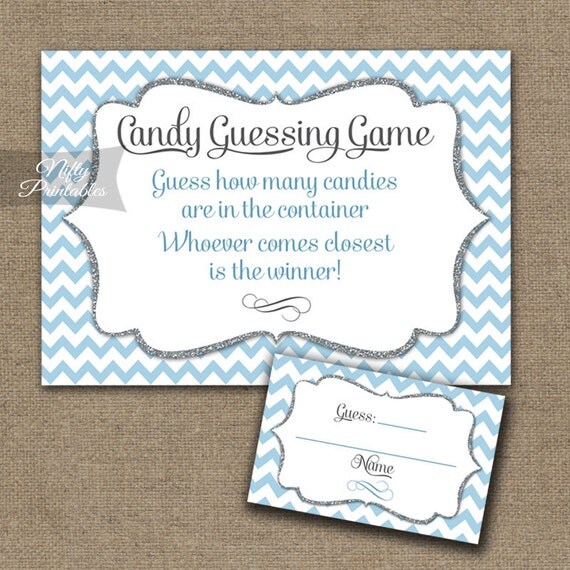 candy games with baby shower Candy Jar Shower Bridal Shower,  Games Shower Baby Game Blue White