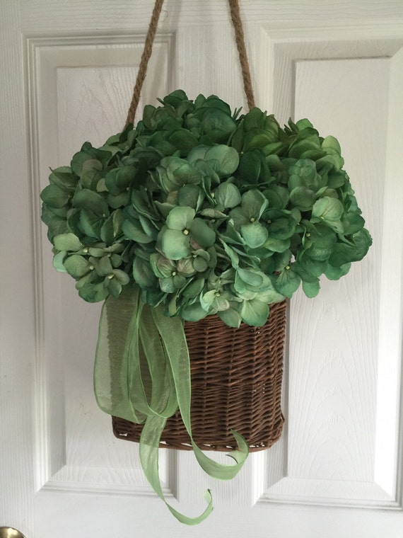 Hydrangea Hanging Basket by BlossomsTwo on Etsy