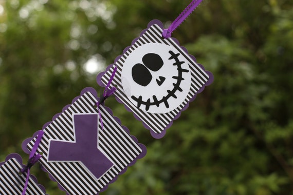 Jack Skellington Inspired Happy Birthday banner