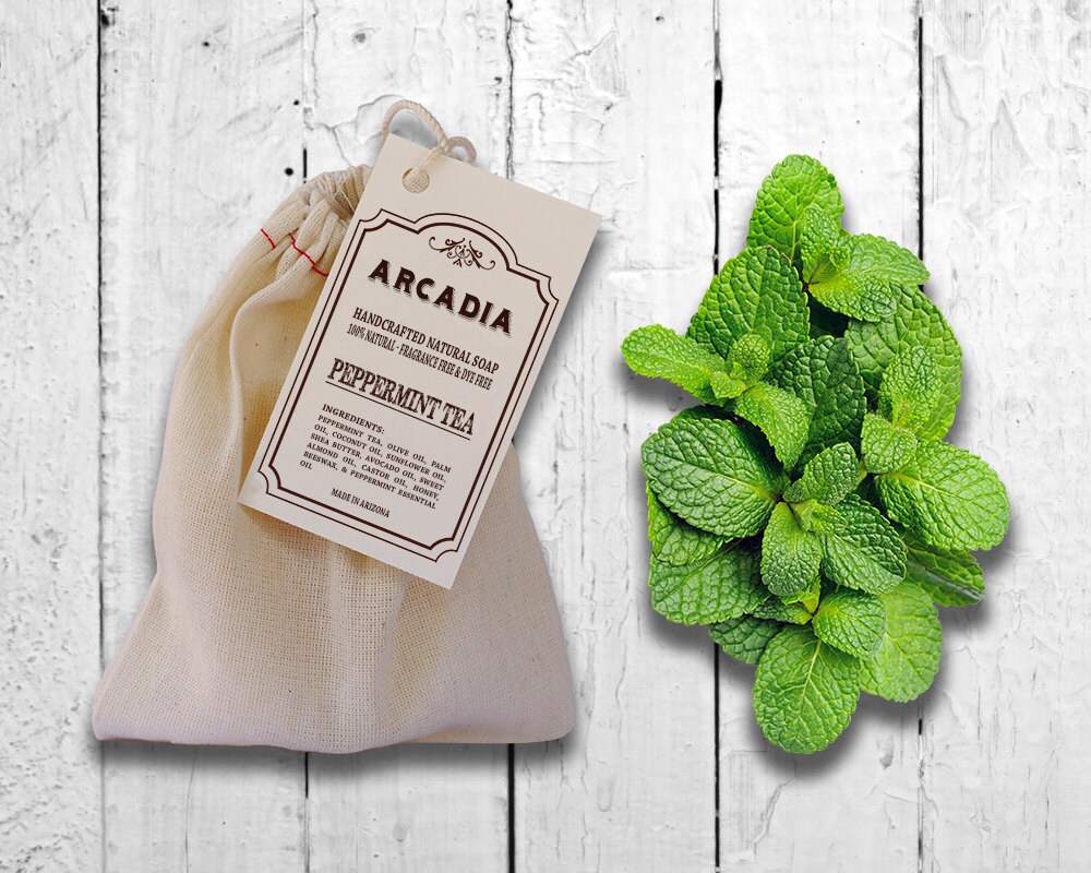 Vegan Peppermint Soap All natural soap by ArcadiaNatural on Etsy