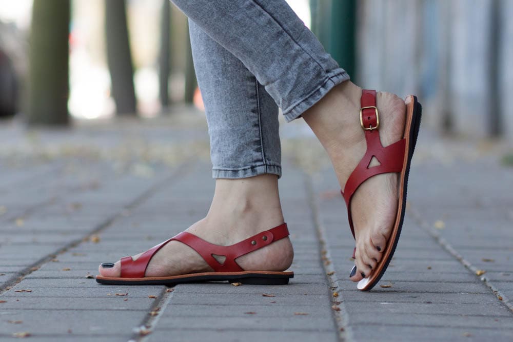 pavers red sandals