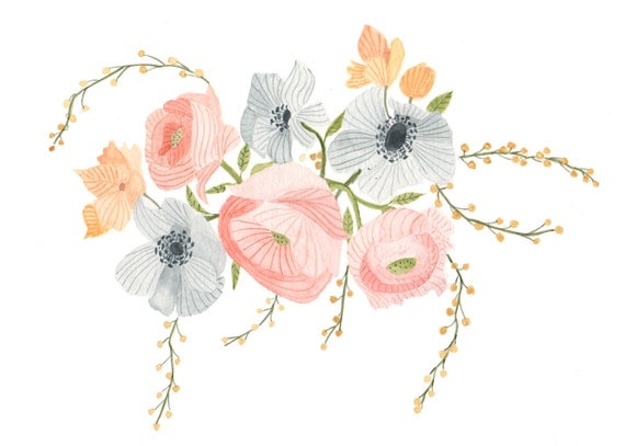 Image result for watercolor flower cluster