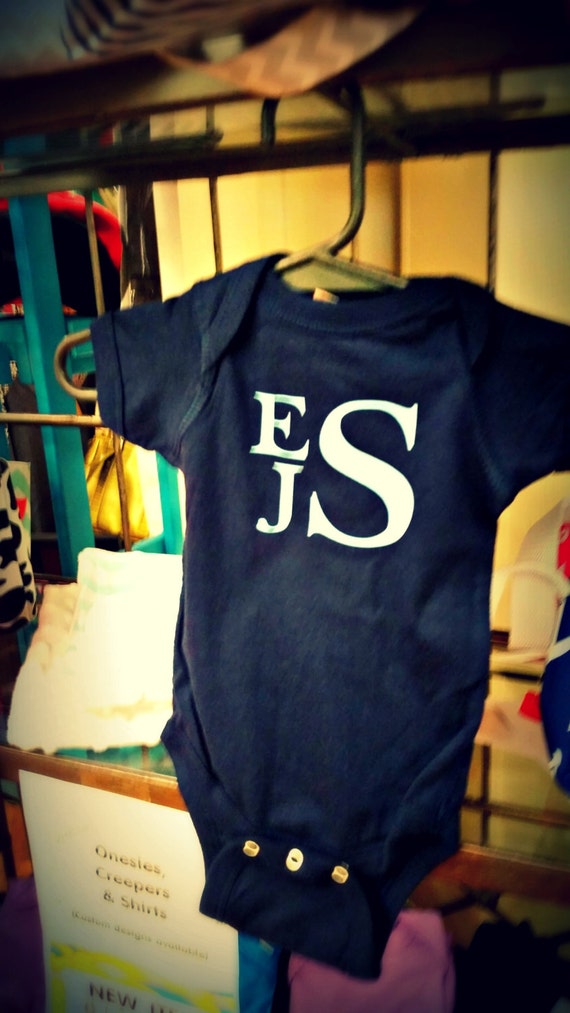 Monogram Baby Boy Onesie by Kitchcessories on Etsy