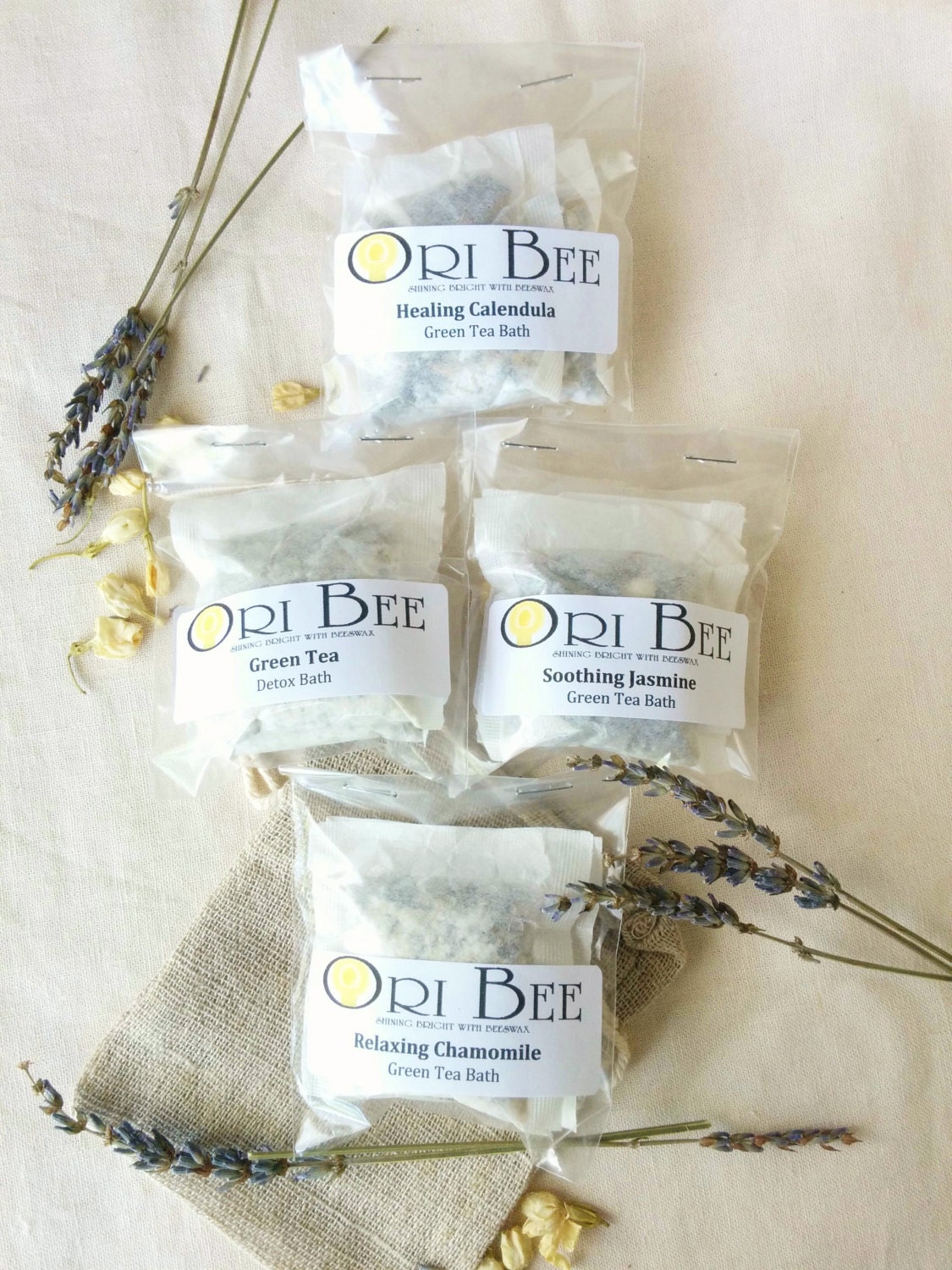 Green Tea Bath Soaks Sample Pack Essential Oils Peppermint