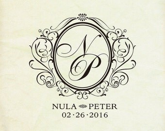 Custom wedding monogram stamp ,- custom Rustic Save The Date Stamp- Retro Wedding Stamp - Save the Date custom Rubber Stamp-custom stamps