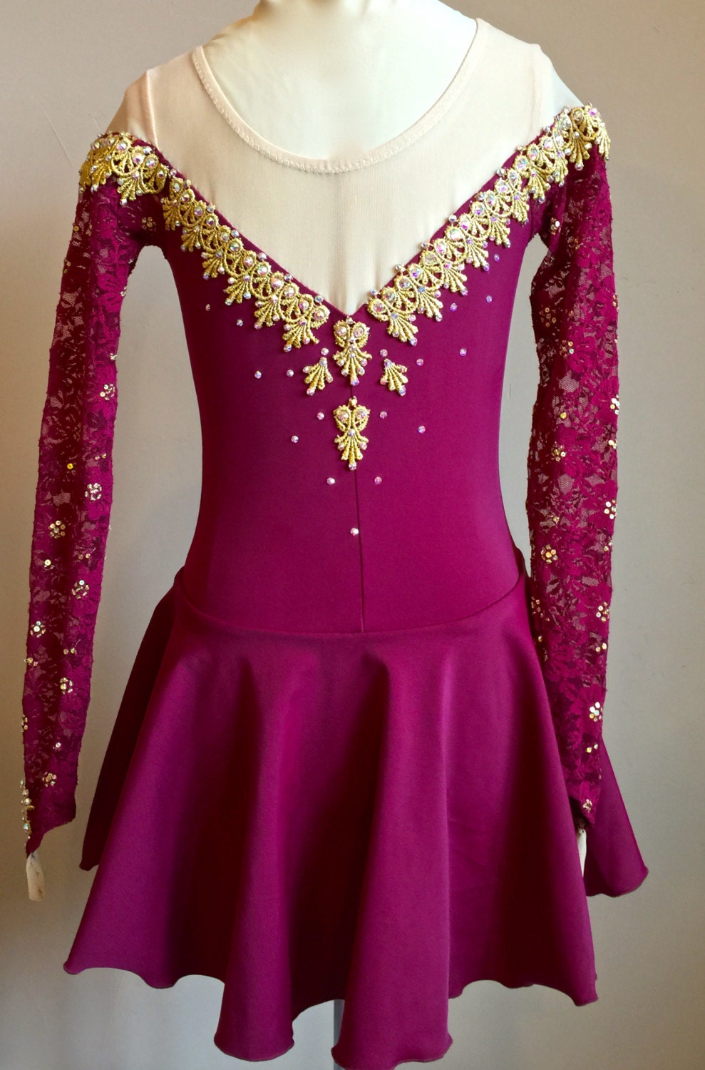 Figure Skating Dress Competition Custom Dyed Ice Skating Dress