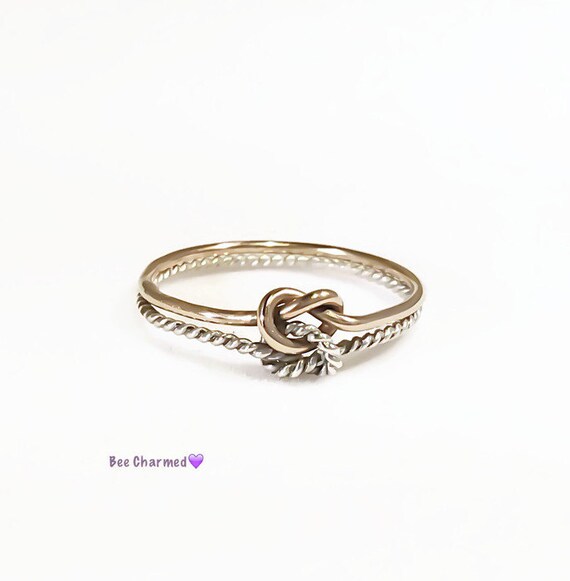Double knot ring promise ring gold and silver by KatesBeeCharmed