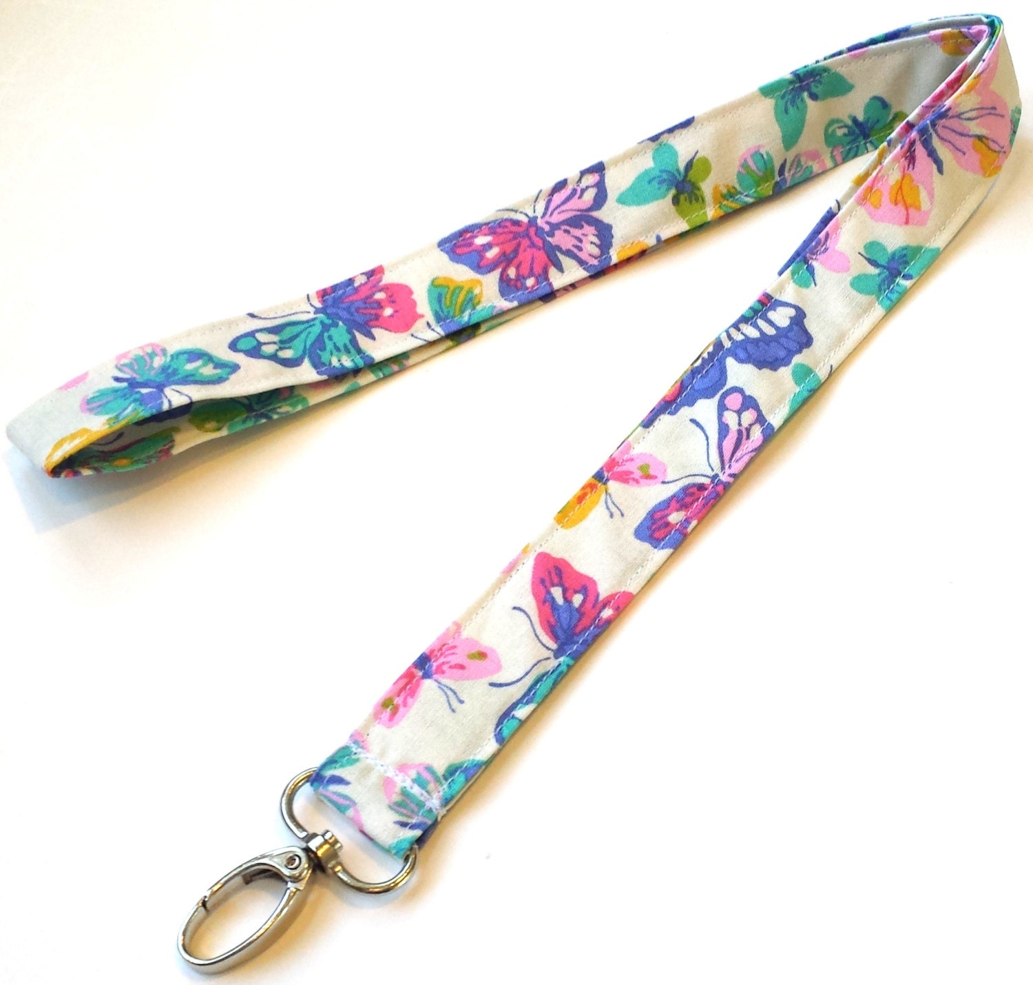 Beautiful Butterflies Fabric Lanyard Womens Fashion Lanyards