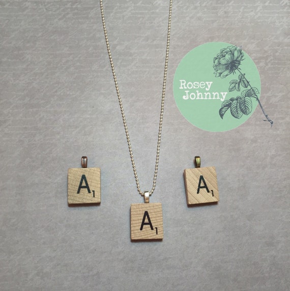 GIFTS UNDER 5 Dollars Scrabble Letter Necklace A-Z Personalized Letter ...