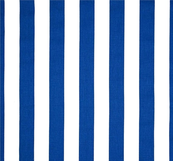 Tropical Royal Blue Stripe Fabric By The Yard Designer Cotton