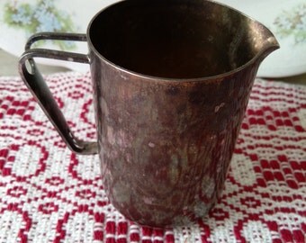 PM Italy creamer Argente Silverplate c1970 signed hallmark tableware country cottage rustic decor retro kitchenware primitive farmhouse