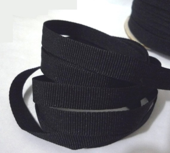 95 yds / 86 mts - 1 Roll Black Grosgrain Ribbon Polyester Binding Tape ...