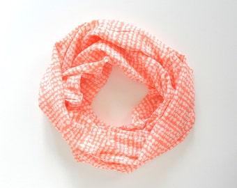 Peach Infinity Scarf, Pastel Infinity Scarf, Women Scarves, Spring Scarf, Abstract Scarf
