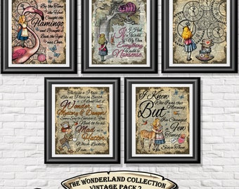alice in wonderland poster prints 5 vintage alice art printed onto old dictionary book pages - Prints On Old Book Pages alice in wonderland poster prints 5 vintage alice art printed onto old dictionary book pages - Prints On Old Book Pages