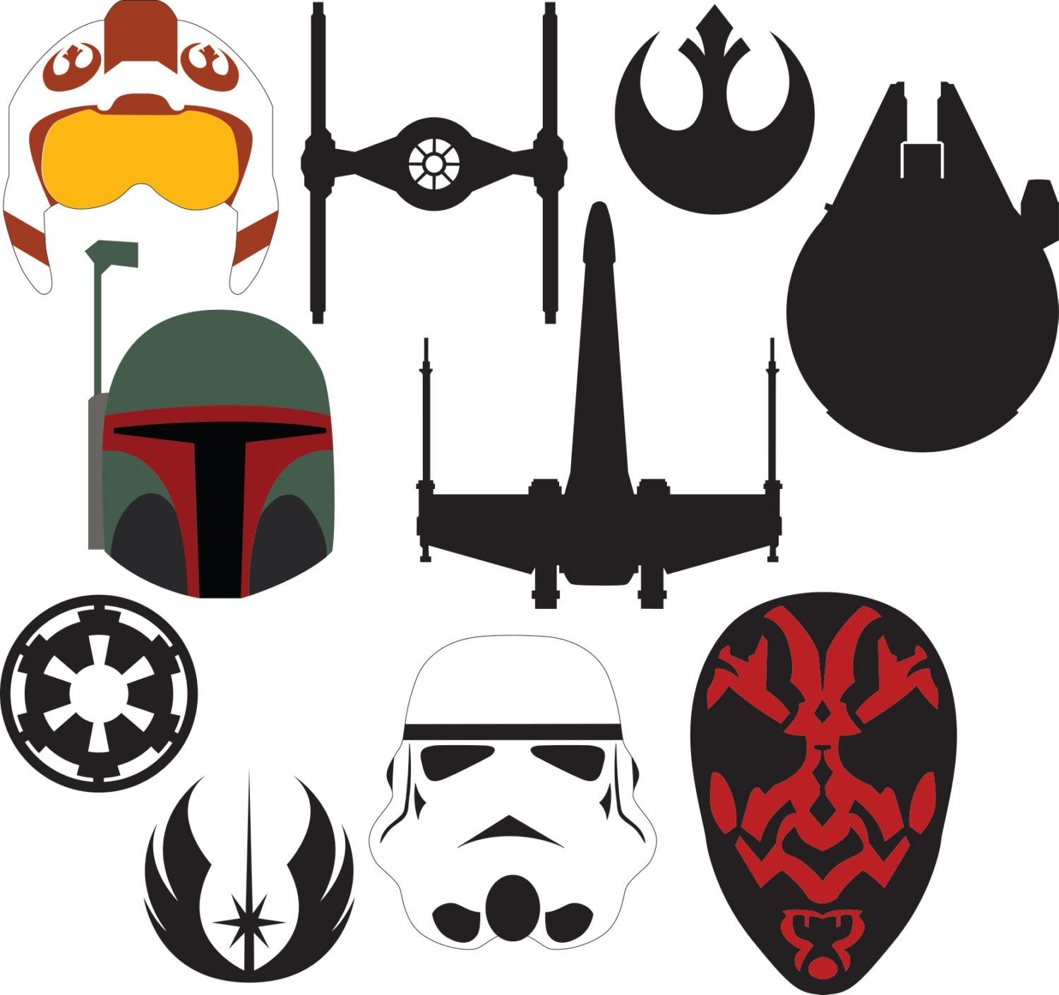 Download Star Wars Bundle (SVG & DXF files) from HatchWork on Etsy ...