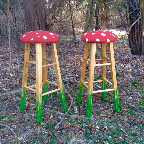 Mushroom Counter Stool Barstool Toadstool Seat 24 by PixieBrook