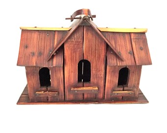 Bamboo Birdhouse, Vintage Chinoiserie Decorative House