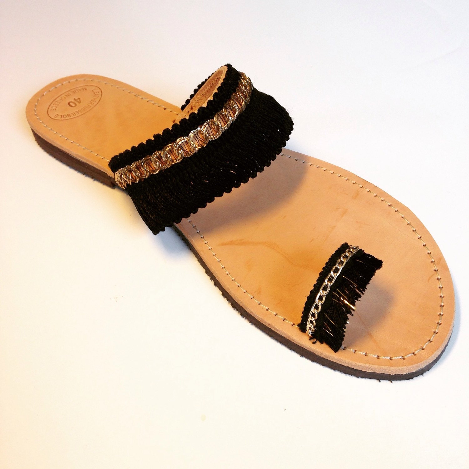 Black ethnic sandals