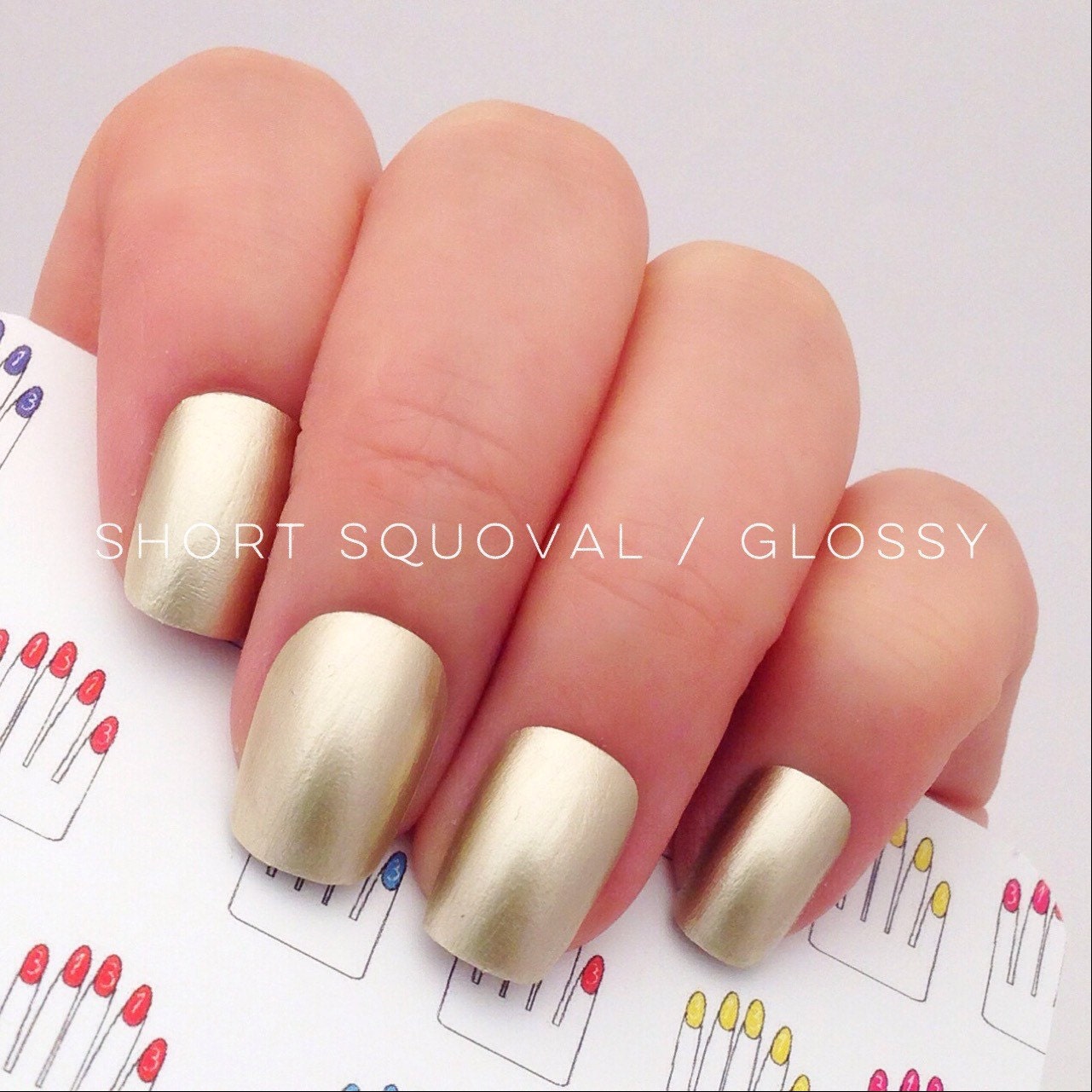 stick buy on stiletto nails Hand / On Stick Tips On 31313 Press Chrome by / Nail Painted Gold