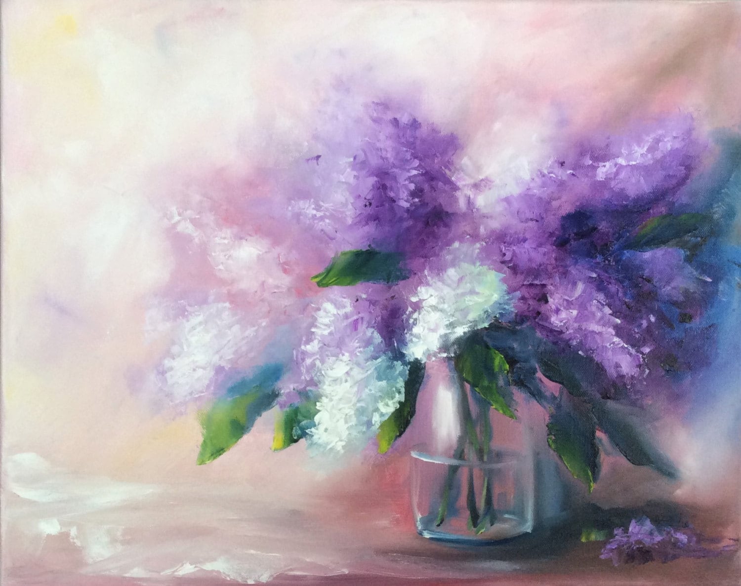 Lilacs painting ORIGINAL still life flower painting lilac