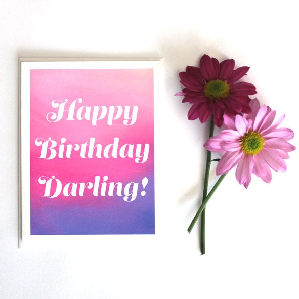 Greeting Card Happy  Birthday  Darling  original by 