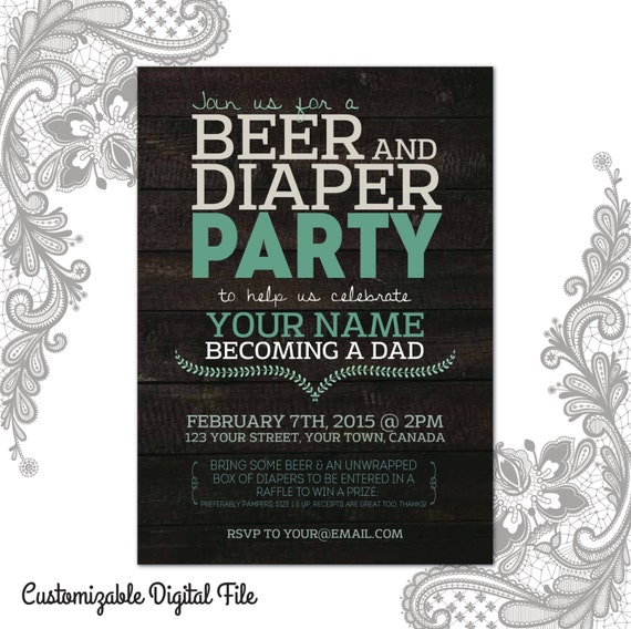 Beer And Diaper Invitations 5